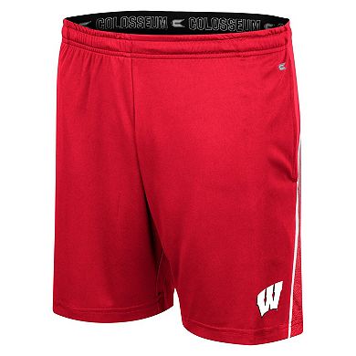 Men's Colosseum Red Wisconsin Badgers Laws of Physics Shorts