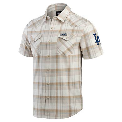 Men's Darius Rucker Collection by Fanatics Gray Los Angeles Dodgers Plaid Full-Snap Shirt