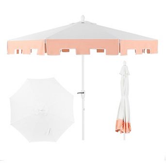 Baiona 9 Ft Market Patio Umbrella, Uv Protection, Auto-tilt, Crank, Wind Vent