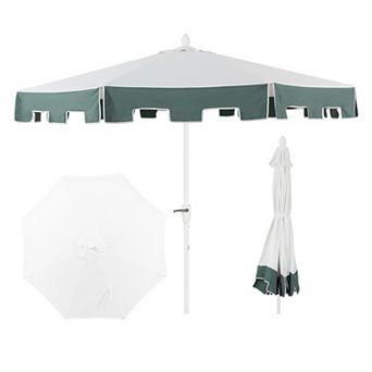 Baiona 9 Ft Market Patio Umbrella, Uv Protection, Auto-tilt, Crank, Wind Vent