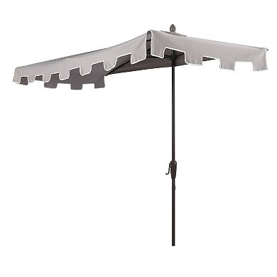 9ft Rectangular Half Market Patio Umbrella Crank, Wind Vent Uv Protection