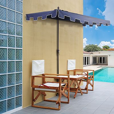 9ft rectangular patio umbrella 9ft Rectangular Half Market Patio Umbrella Crank, Wind Vent Uv Protection