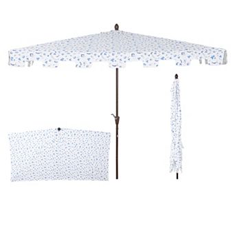 9ft Rectangular Half Market Patio Umbrella Crank, Wind Vent Uv Protection