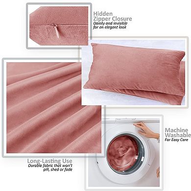 Set Of 2 Velvet Throw Pillow Covers 12x20 Inch