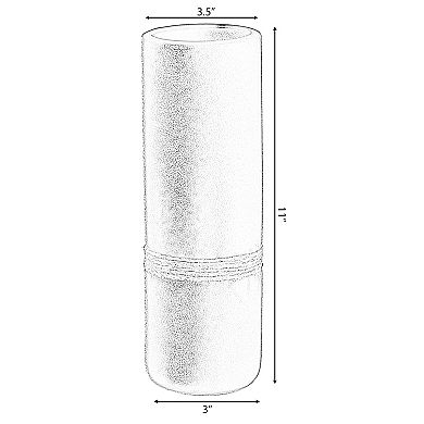 White Decorative Modern Ceramic Cylinder Shape Table Vase Flower Holder with Rope - Large