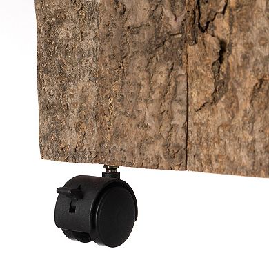 Accent Decorative Wooden Square Stump Stool