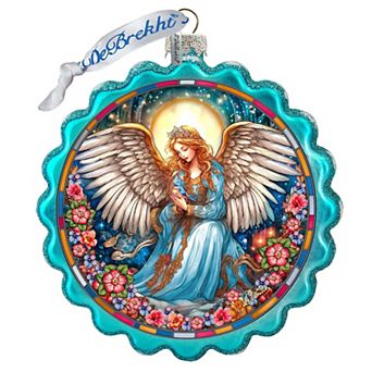 Angel Of Healing Wreath Glass Ornament By G. Debrekht