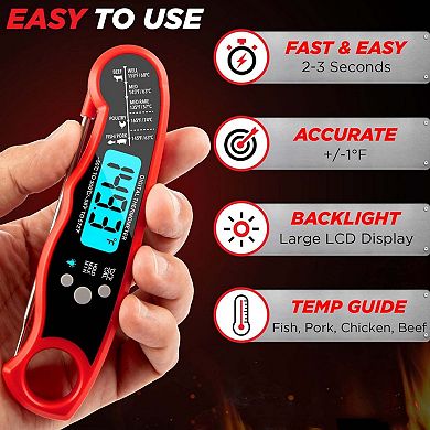Instant Read Meat Thermometer For Grill And Cooking