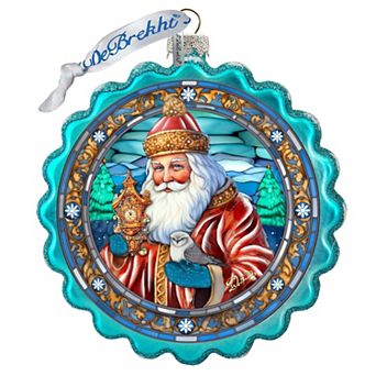 Forest Christmas Wreath Glass Ornament By G. Debrekht