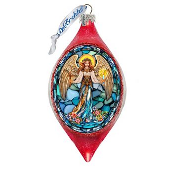 Holy Guardian Angel Drop Glass Ornament By G. Debrekht