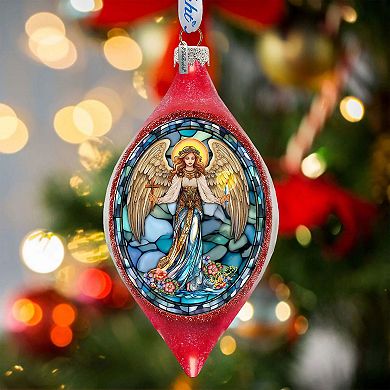 Holy Guardian Angel Drop Glass Ornament By G. Debrekht