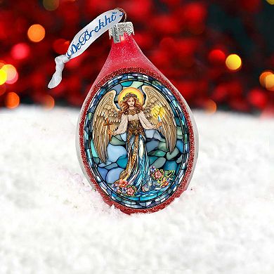 Holy Guardian Angel Drop Glass Ornament By G. Debrekht