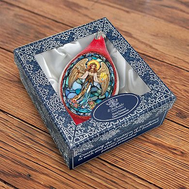 Holy Guardian Angel Drop Glass Ornament By G. Debrekht