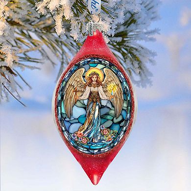 Holy Guardian Angel Drop Glass Ornament By G. Debrekht