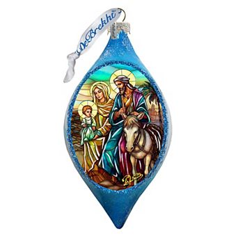 Holy Family Drop Glass Ornament By G. Debrekht
