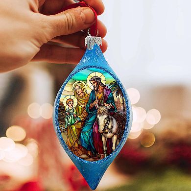 Holy Family Drop Glass Ornament By G. Debrekht