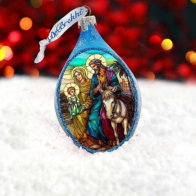 Holy Family Drop Glass Ornament By G. Debrekht