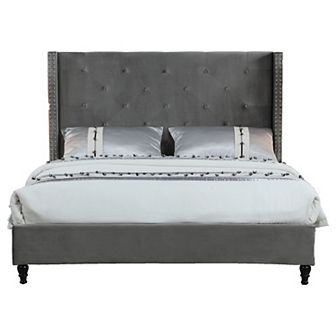Best Master Furniture Valentina Velvet Platform Bed