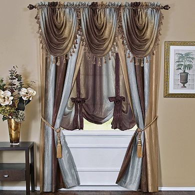 Goodgram Royal Ombre Crushed Semi Sheer 63 In. Long Curtain Panel Pair