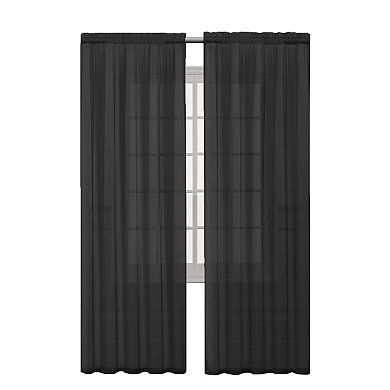Goodgram Set Of 2 Light Weight Basic Sheer Voile Rod Pocket Window Curtain Panels