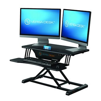 VersaDesk Power Riser 32"W Electric Adjustable Standing Desk Converter, Black