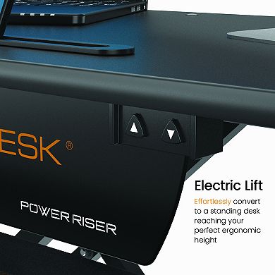 VersaDesk Power Riser 32"W Electric Adjustable Standing Desk Converter, Black