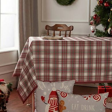 Plaid Holiday Or Cookout Table Cloth, Rectangular, 55"x86"