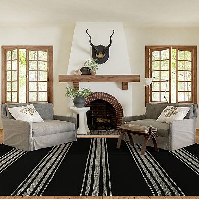 Rugs USA Bergamot Striped Cotton Area Rug