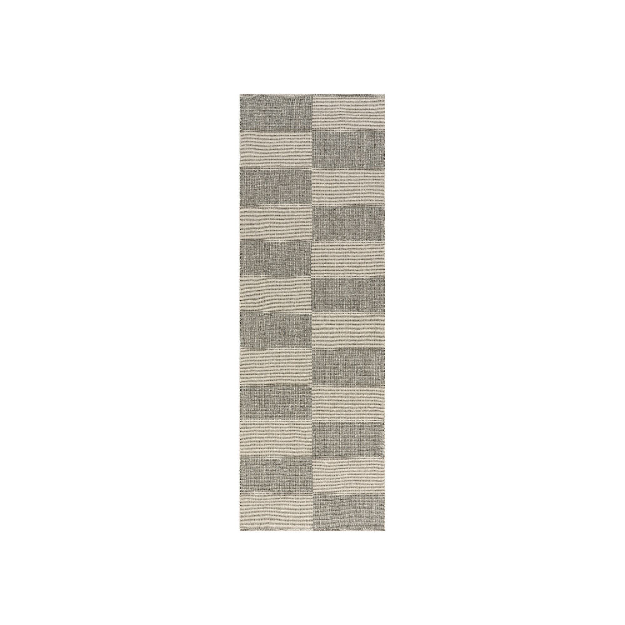 Rugs USA Boxelder Checked Cotton Area Rug, Gray