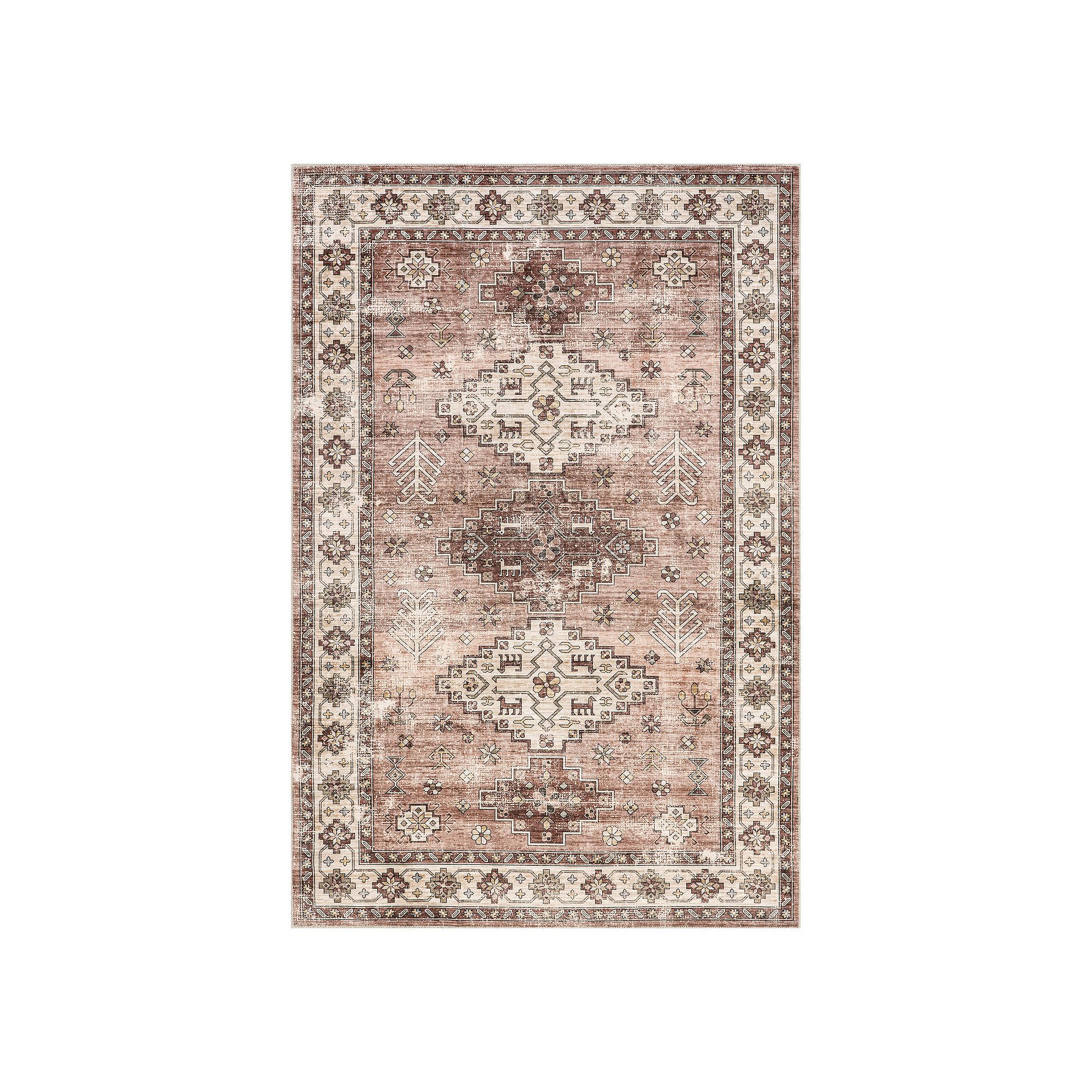 Rugs USA Barbary Distressed Machine Washable Area Rug, Blush