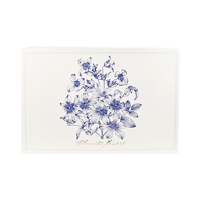 Large Blue Floral Hinge Paper Storage Box