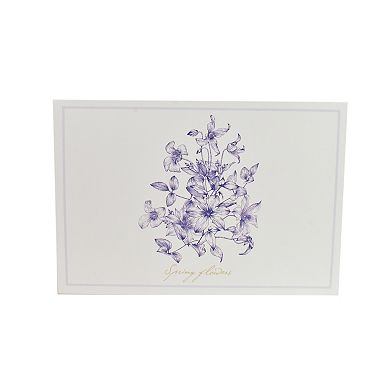 Small Blue Floral Hinge Paper Storage Box