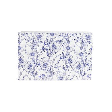 X-Small Blue Floral Hinge Paper Storage Box