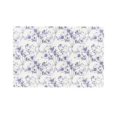 Medium Blue Floral Hinge Paper Storage Box