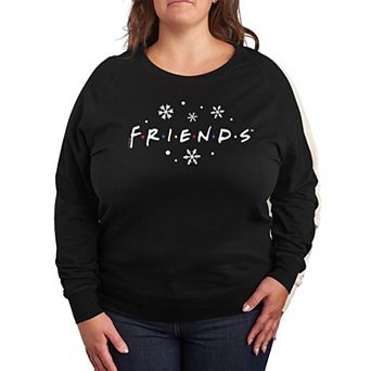 Plus Size Friends Logo Snowflakes French Terry Long Sleeve Tee