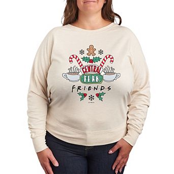 Plus Size Friends Holiday Central Perk French Terry Long Sleeve Tee