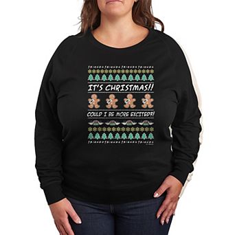 Plus Size Friends It's Christmas French Terry Long Sleeve Tee
