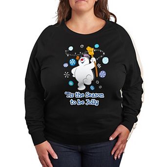 Plus Size Frosty The Snowman Be Jolly French Terry Long Sleeve Tee