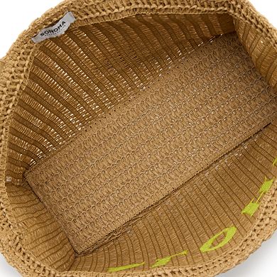 Sonoma Goods For Life® Maya Straw Verbiage Tote & Wristlet Set