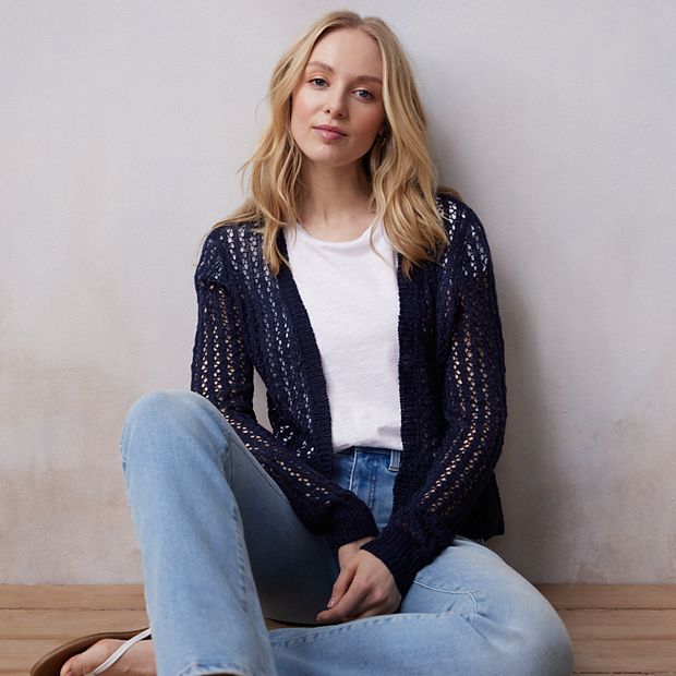 Ruffle hem cardigan clearance