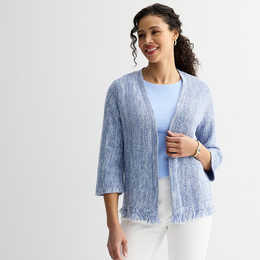 Women's Croft & Barrow® Open-Front Fringe Cardigan