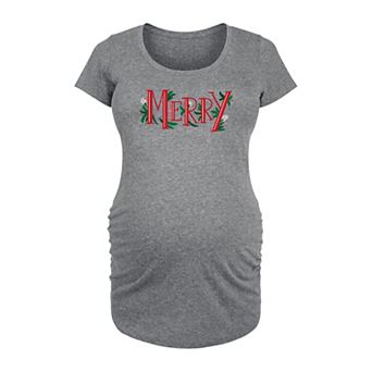 Maternity Merry With Garland Graphic Tee