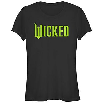 Juniors' Wicked Bright Logo Fitted Graphic Tee