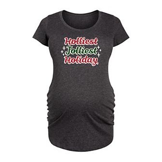 Maternity Holliest Jolliest Holiday Graphic Tee