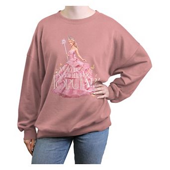 Juniors' Wicked Glinda You're Gonna Be Popular Oversized Graphic Pullover