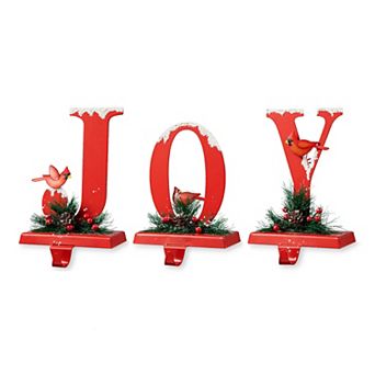 Glitzhome Set Of 3 Christmas Metal Joy Stocking Holders
