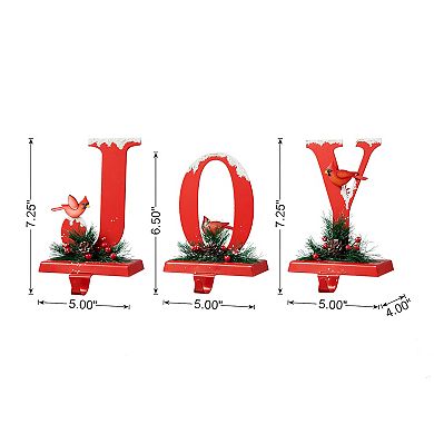 Glitzhome Set Of 3 Christmas Metal Joy Stocking Holders