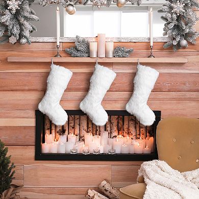 Glitzhome 2 Pack Christmas Stocking, 21" L Personalized Xmas Hooked Stocking