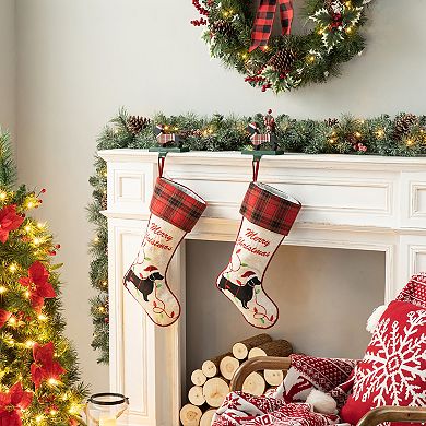 Glitzhome 2 Pack Christmas Stocking, 21" L Personalized Xmas Hooked Stocking