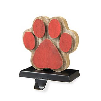 Glitzhome 6.3" H Christmas Paw Stocking Holder for Fireplace Mantel Stand Hanger